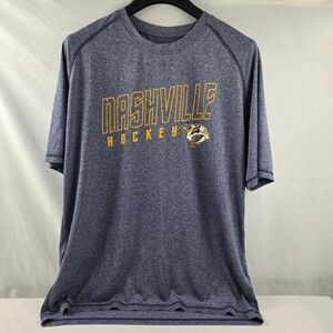 NHL Nashville Hockey Blue and Gold Men's Tee Quick‎ Dry Perfomance XL